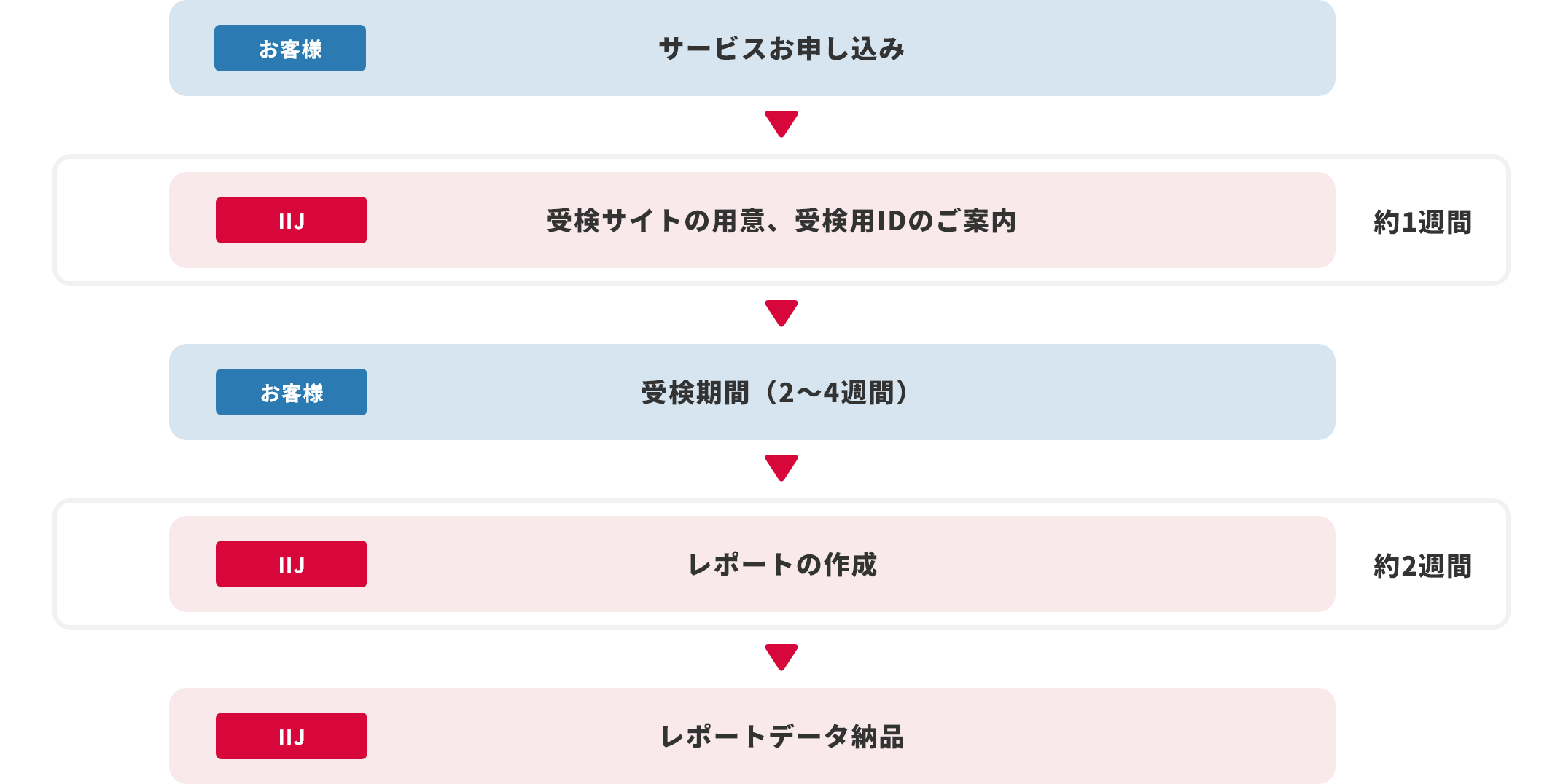 IIJ DX人材アセスメントソリューション導入までのフロー図